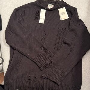 BDG Urban Outfitters Men's or Women’s Black Distressed Crewneck Sweater